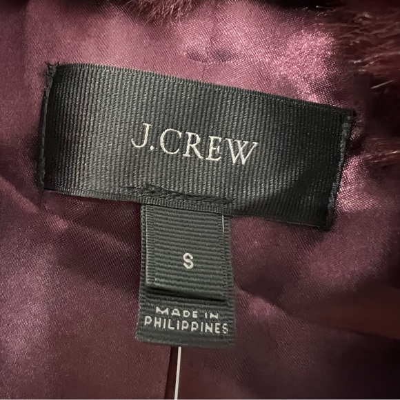 J. Crew Faux Fur Vest Women's Size XS Burgundy Fully Lined Full Zip size S - Picture 8 of 9